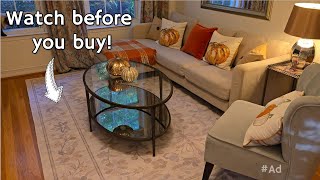 Washable Rug by Fiderix UltraThin Beige Vintage Large Floral Area Rug Demo and Review [upl. by Arannahs]