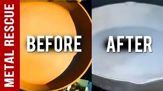 How To Remove Rust From A Rusty Cast Iron Frying Pan DIY [upl. by Gintz]