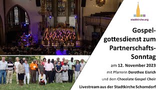 Gospelgottesdienst zum Partnerschaftssonntag am 12 November mit Pfarrerin Dorothee Eisrich  Live [upl. by Petra]