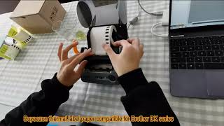 How to install Brother DK thermal paper holderlabel brother [upl. by Callida]