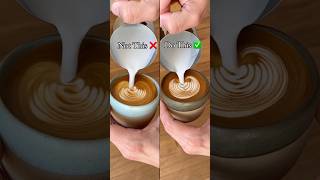 Contact angle is key Explanation in the comments 🔻 Latte Art Heart Tutorial latteart [upl. by Ellette249]