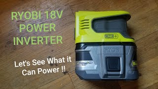 RYOBI 18v 150w POWER INVERTER REVIEW RYi150BG [upl. by Nosinned]