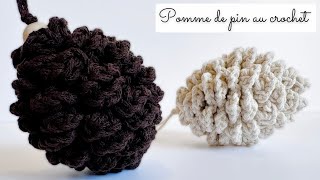 Pomme de pin au crochet  Tuto crochet débutant 🧶 Déco de Noël au crochet facile [upl. by Halian]