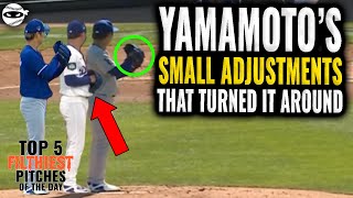 See the SMALL Adjustments that Paid off BIG for Yoshinobu Yamamoto mlb [upl. by Vories779]