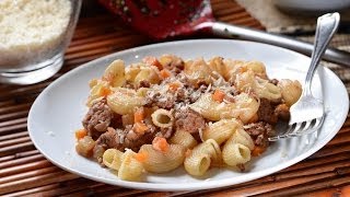 Coditos con carne de res Recetas de pasta [upl. by Tnias]