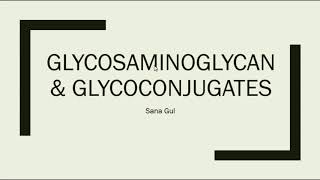 Lecture 6 Glycosaminoglycan amp Glycoconjugates [upl. by Llerrud]