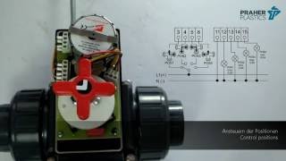 Anschluss eines EO510 Antriebes auf einen 3Wege Kugelhahn S4 mit LKugel von Praher Plastics [upl. by Nelav223]