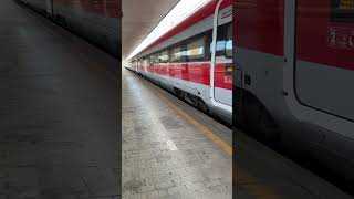 Train pulls into station at Florence Santa Maria Novella railway railfans italy travel [upl. by Mesics]