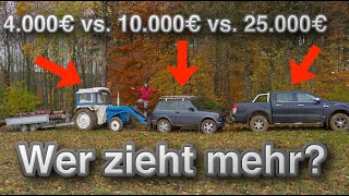 PickUp vs Lada vs Bulldog Der unfaire Offroad Vergleich im Schlamm Anhänger Rettung [upl. by Imhsar]