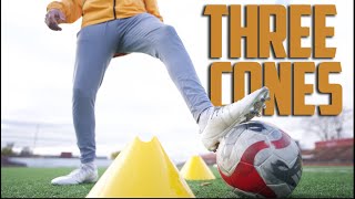 8 First Touch Soccer Drills You Can Do With Only Three Cones [upl. by Darlleen689]