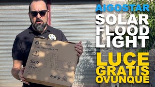 Aigostar solar flood light  Luce gratis ovunque [upl. by Yhtur]