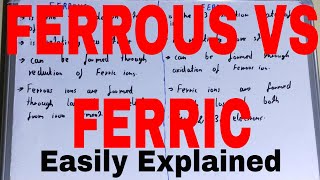 Ferrous vs FerricDifference between ferrous and ferricFerrous and ferric differenceFerric ferrous [upl. by Armalda593]