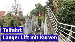 Langer Schräglift in Orselina Talfahrt funicolare ascensore inclinato  kleine Standseilbahn [upl. by Reilamag]