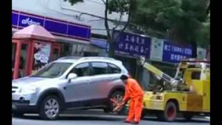 Chinese Tow truck get Towed Very Hilarious [upl. by Phillida]