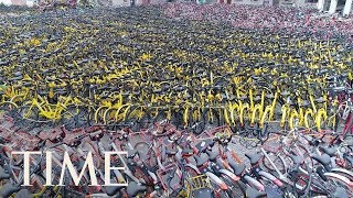 Bicycle Kingdom Chinas Bike Sharing Programs May Have Hit Peak Supply In Major Cities  TIME [upl. by Aerona]