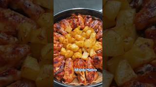 Chicken Wings With Crispy Potatoes shorts healthyfood dinnerrecipe yummyrecipe food weightloss [upl. by Natsirt]