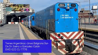 Trenes Argentinos Linea Belgrano Sur EMD G22CU SAENZCATAN DIC23 [upl. by Anotal]