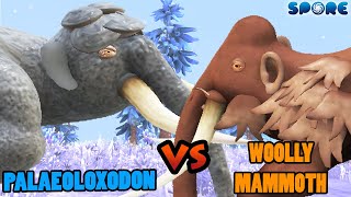 Palaeoloxodon vs Woolly Mammoth Prehistoric Beast Battle S2E6  SPORE [upl. by Hewie]