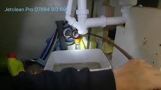 Satisfying Jet Cleaning Kitchen Sink Fat Unblock Plumber unable to do [upl. by Sitsuj]