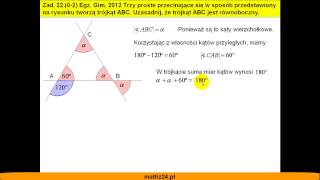 Egzamin gimnazjalny z matematyki 2012  zad 22  Matfiz24pl [upl. by Chinua]