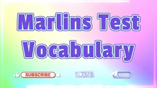 Marlins Test For Seafarer  Vocabulary [upl. by Felty]