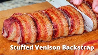 Stuffed Venison Backstrap  Grilled Venison Deer Recipe on Traeger Grills [upl. by Suk]