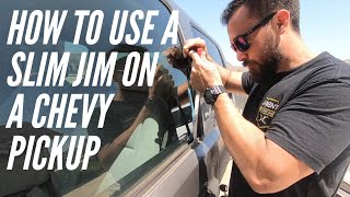 How to use a Slim Jim on a Chevy Silverado  Unlock a Car door [upl. by Garap607]