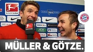 Interview of the Champions Müller Chats to Götze after Title Win [upl. by Caravette]