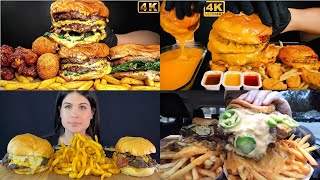 ASMR GIANT BURGERS Mukbang Compilation  Fast Food ASMR  Satisfying sounds [upl. by Eriha]