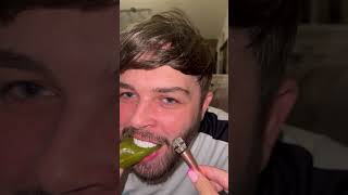 ASMR pickle eating 😂😂 asmr asmrsounds [upl. by Elokkin]