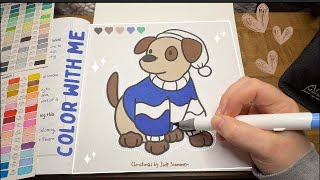 Color With Me  Christmas by Jade Summer  Slow Coloring  ASMR  No Talking  No Music  Ohuhu [upl. by Raseta]