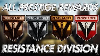 ALL PRESTIGE REWARDS FOR RESISTANCE DIVISION WW2 Division Prestige Rewards [upl. by Genesia]