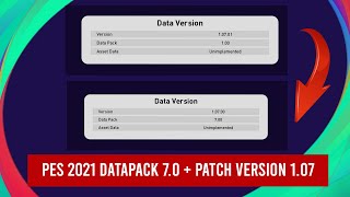 PES 2021 DATAPACK 70  PATCH VERSION 107 FIX UNABLE TO LOAD BECAUSE DATA FROM DIFFERENT VERSION [upl. by Sdlonyer681]