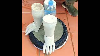 Cement Craft Ideas  DIY Cement Pots With Gloves [upl. by Politi197]