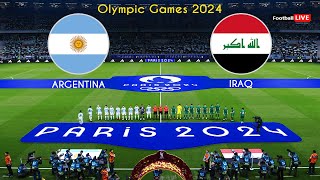 ARGENTINA vs IRAQ  Olympic Games PARIS 2024  الأرجنتين ضد العراق  Realistic PES Gameplay [upl. by Franza]