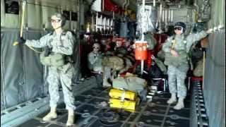 US Army Special Forces Conduct a Training Jump from a C130 [upl. by Rowney]