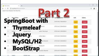 CRUD With Spring H2 Thymeleaf Bootstrap JQuery MySQL Step by Step Procedure  Part 2 [upl. by Nur]