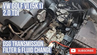 VW DSG Transmission Fluid Change  VW Golf 20 TDi MK6 [upl. by Demaria]