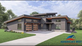 CONTEMPORARY HOUSE PLAN 94000354 WITH INTERIOR [upl. by Aterg773]