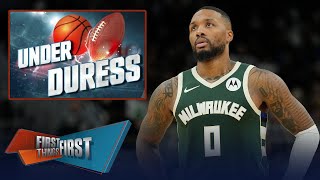 Damian Lillard Milwaukee Bucks are Under Duress after slow start  NBA  First Things First [upl. by Aikim]