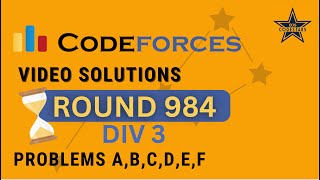 Codeforces Round 984 Div 3 Post Contest Discussion A  F By Jenil Shah [upl. by Vod]