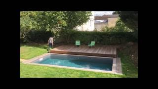 Terrasse mobile de piscine  un RollingDeck® de plus de 6m de porteafaux en Ile de France [upl. by Ysak]