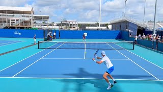 Draper amp De Minaur Practice  Court Level Miami 4K 60fps 2024 [upl. by Enilrae984]