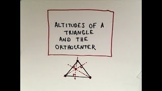 Altitudes of a Triangle and the Orthocenter [upl. by Scarrow]