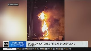 45foottall animatronic dragon catches fire during Disneylands Fantasmic show [upl. by Anazus79]