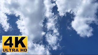 Blue Sky and Clouds Screen Saver No sound 2 Hours 4K UHD [upl. by Rather]