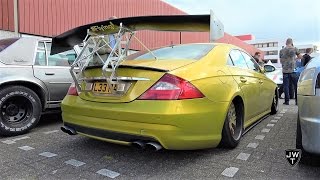 MODIFIED MercedesBenz CLS55 AMG w HUGE Wing Exhaust SOUNDS [upl. by Ycnan]