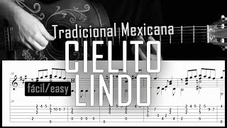 Cielito lindo fácileasy  Fingerstyle guitar  Arreglo solista con partitura y tablatura [upl. by Anytsirhc204]