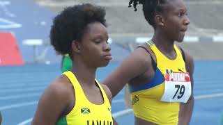 CARIFTA49 100m U20 Girls SemiFinal 3  SportsMax TV [upl. by Ellenehc900]