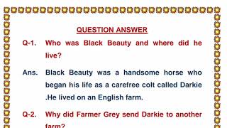 L1 Black Beauty 🐴  Class4 Question Answers  New Gems English Reader [upl. by Curren]